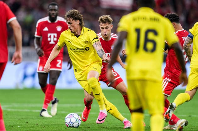 260910 Andreas Helmersen of Bodo Glimt during the UEFA Champions League football match between Bayern München and Bodo Glimt on September 10, 2026 in Munich. Photo: Marius Simensen BILDBYRAN COP 238 MM0073 bbeng football fotball fotboll soccer uefa champions league mesterligaen bodo glimt bayern münchen Copyright: MARIUSxSIMENSEN BB260910BB644