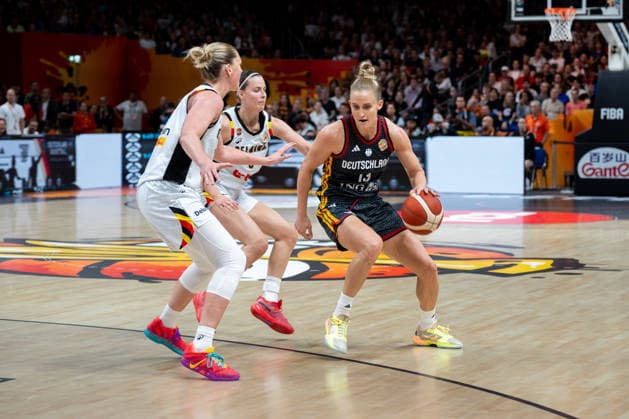 Belgium v Germany: Quarterfinal - FIBA Women s Basketball World Cup Germany 2026 Leonie Fiebich plays during the FIBA Women s Basketball World Cup 2026 quarter-finals match between Belgium and Germany in Berlin, Germany, on September 10, 2026. Berlin Germany  Copyright: xMarcinxGolbax originalFilename:golba-belgiumv260910_npMSy.jpg