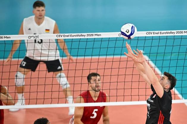 Turkiye v Germany - CEV EuroVolley 2026 Men CLUJ-NAPOCA, ROMANIA - SEPTEMBER 10: Murat Yenipazar of Turkiye in action during the CEV EuroVolley 2026 match between Turkiye and Germany at the BTarena in Cluj-Napoca, Romania, on September 10, 2026. Alex Nicodim Anadolu Cluj-napoca Romania. Editorial use only. Please get in touch for any other usage.  Copyright: x2026xAnadoluxAlexxNicodimx