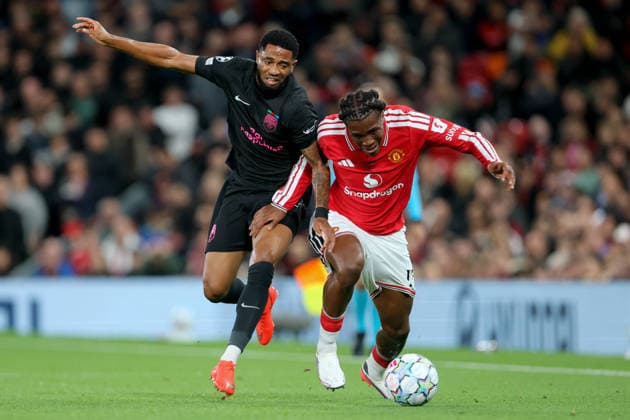 Manchester United, ManU v Sabah FC - UEFA Champions League 2026 27 League Phase MD1 Kaheem Parris of Sabah and Patrick Dorgu of Manchester United challenge during the UEFA Champions League 2026 27 League Phase MD1 match between Manchester United and Sabah FC at Old Trafford on September 10, 2026 in Manchester, England. Manchester Old Trafford England United Kingdom Copyright: xAllstarxPicturexLibraryxLtdx