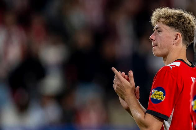 EINDHOVEN - PSV Eindhoven midfielder Sven Mijnans during the UEFA Champions League match between PSV and Shakhtar Donetsk at Philips Stadion on 10 September 2026 in Eindhoven, Nederland. (Photo by DeFodi Images) -