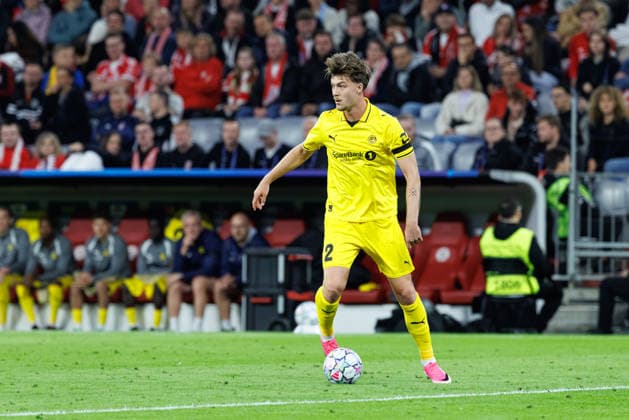 Villads Nielsen (2, FK Bodo Glimt) beim Spiel zwischen FC Bayern München v FK Bodo Glimt, Fussball, Herren, UEFA Champions League, 2026 2027, 1.Spieltag am 10.09.2026 in München, Allianz Arena. Bayern Deutschland