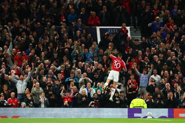 Benjamin Sesko of Manchester United, ManU celebrates scoring to make it 3-0 Manchester United v Sabah, UEFA Champions League, Football, Old Trafford, UK - 10 Sep 2026Manchester Old Trafford United Kingdom  Copyright: xPaulxCurrie Shutterstockx 17144908ba