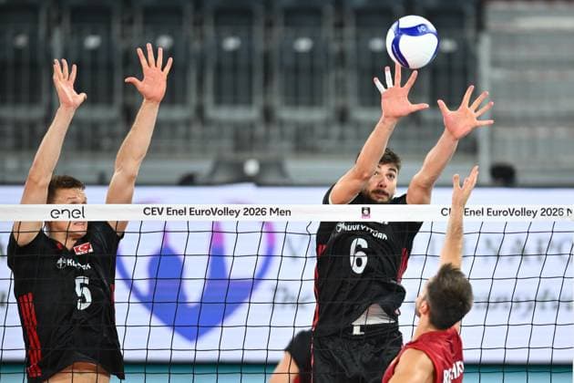 Turkiye v Germany - CEV EuroVolley 2026 Men CLUJ-NAPOCA, ROMANIA - SEPTEMBER 10: Gokcen Yuksel (6) of Turkiye in action during the CEV EuroVolley 2026 match between Turkiye and Germany at the BTarena in Cluj-Napoca, Romania, on September 10, 2026. Alex Nicodim Anadolu Cluj - Napoca Romania. Editorial use only. Please get in touch for any other usage.  Copyright: x2026xAnadoluxAlexxNicodimx