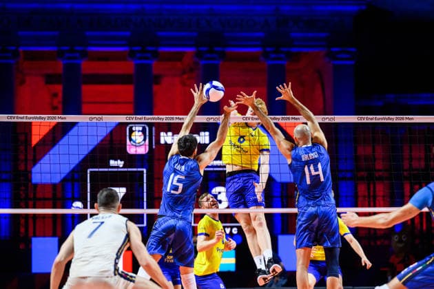 260910 Jacob Ekman of Sweden during the CEV EuroVolley 2026 group stage volleyball match between Italy and Sweden on September 10, 2026 in Naples. Photo: Domenico Cippitelli BILDBYRAN COP 18 XY0128 volleyboll volleyball volleyboll-em italien sverige cev eurovolley 2026 italy sweden bbeng em Copyright: DomenicoxCippitelli BB260910BB719