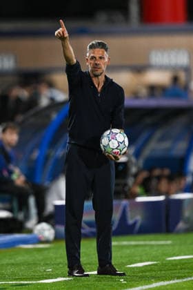 Martin Demichelis, Head Coach of RB Leipzig, react during the UEFA Champions League stage match Phase MD1 between Calcio Como and RB Leipzig at the Giuseppe Sinigaglia stadium in Como, north Italy -September 10, 2026 - Soccer.  Copyright: xTizianoxBallabio LaPressex