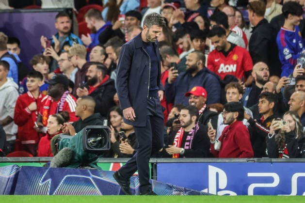 UEFA Champions League Matchday 1 of 8 Manchester United, ManU v Sabah FK Michael Carrick manager of Manchester United returns to the dressing rooms after the first half during the UEFA Champions League Matchday 1 of 8 match Manchester United vs Sabah FK at Old Trafford, Manchester, United Kingdom on 10 September 2026 (Photo by Mark Cosgrove News Images) Manchester Old Trafford Greater Manchester United Kingdom Copyright: xMarkxCosgrove NewsxImagesx