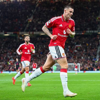 RECORD DATE NOT STATED 10th September 2026; Old Trafford, Manchester, England; UEFA Champions League Football, Manchester United, ManU versus Sabah; Benjamin Sesko of Manchester United scores in the 45th minute to make it 3-0 RogerxEvans