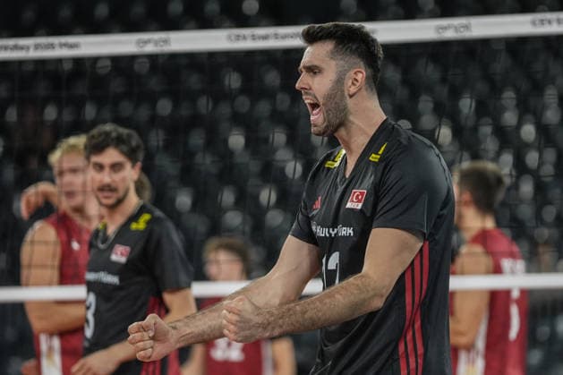 Turkiye v Germany - CEV EuroVolley 2026 Men CLUJ-NAPOCA, ROMANIA - SEPTEMBER 10: Adis Lagumdzija of Turkiye gestures during the CEV EuroVolley 2026 match between Turkiye and Germany at the BTarena in Cluj-Napoca, Romania, on September 10, 2026. Osmancan Gurdogan Anadolu Cluj Napoca Romania. Editorial use only. Please get in touch for any other usage.  Copyright: x2026xAnadoluxOsmancanxGurdoganx