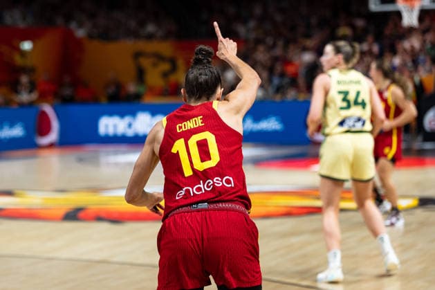Maria Conde (Spanien, 10) jubelt Jubel, GER, Australien vs. Spanien, Basketball, FIBA Women s World Cup 2026, Viertelfinale, 10.09.2026 GER, Australien vs. Spanien, Basketball, FIBA Women s World Cup 2026, Viertelfinale, 10.09.2026 Berlin Copyright: xEibner-Pressefoto MaxxVincenx EP_MVN