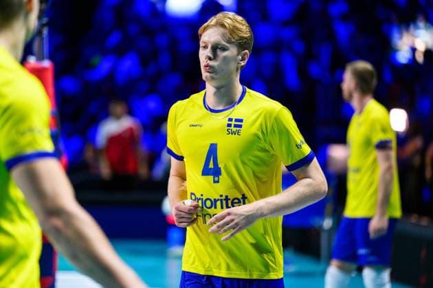 260910 Axel Algulin of Sweden during the CEV EuroVolley 2026 group stage volleyball match between Italy and Sweden on September 10, 2026 in Naples. Photo: Domenico Cippitelli BILDBYRAN COP 18 XY0128 volleyboll volleyball volleyboll-em italien sverige cev eurovolley 2026 italy sweden bbeng em Copyright: DomenicoxCippitelli BB260910BB745