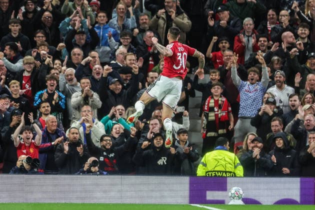 UEFA Champions League Matchday 1 of 8 Manchester United, ManU v Sabah FK Benjamin Sesko of Manchester United celebrates his goal to make it 3-0 during the UEFA Champions League Matchday 1 of 8 match Manchester United vs Sabah FK at Old Trafford, Manchester, United Kingdom on 10 September 2026 (Photo by Mark Cosgrove News Images) Manchester Old Trafford Greater Manchester United Kingdom Copyright: xMarkxCosgrove NewsxImagesx