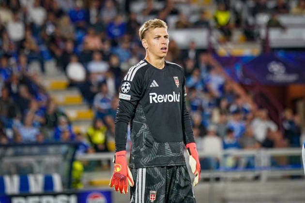 Italien: Fussball UEFA Champions League 2026 - 2027, 1. Spieltag - Como 1907 vs RB Leipzig - Giuseppe Sinigaglia (Como): Jean Butez (Como 1907, 1) Mimik, Gesichtsausdruck, Emotion Copyright: xJOERANxSTEINSIEKx