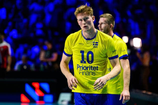 260910 Hampus Ekstrand of Sweden during the CEV EuroVolley 2026 group stage volleyball match between Italy and Sweden on September 10, 2026 in Naples. Photo: Domenico Cippitelli BILDBYRAN COP 18 XY0128 volleyboll volleyball volleyboll-em italien sverige cev eurovolley 2026 italy sweden bbeng em Copyright: DomenicoxCippitelli BB260910BB788