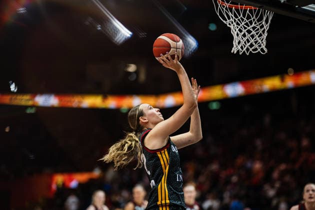 FIBA Women™s Basketball World Cup 2026: Belgien vs. Deutschland, 10.09.2026 Emily Bessoir (Deutschland, 22) (mit Filter); Basketball, FIBA Women™s Basketball World Cup 2026, Final Phase, Viertelfinale: Belgien vs. Deutschland am 10.09.2026 in der Uber Arena, Berlin Copyright: xBEAUTIFULxSPORTS Tonhäuserx