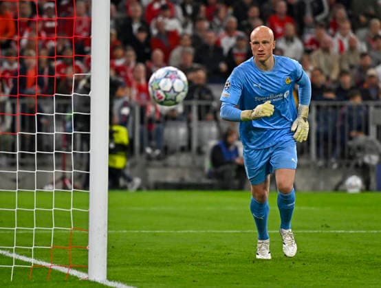 10.09.2026, Fussball UEFA Championsleague 2026 2027: 1.Spieltag, FC Bayern München - FK Bodo Glimt, in der Allianz-Arena München, Torwart Julian Faye Lund (FK Bodo Glimt)