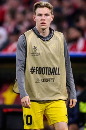 260910 Jens Petter Hauge of Bodo Glimt during the UEFA Champions League football match between Bayern München and Bodo Glimt on September 10, 2026 in Munich. Photo: Marius Simensen BILDBYRAN COP 238 MM0073 bbeng football fotball fotboll soccer uefa champions league mesterligaen bodo glimt bayern münchen Copyright: MARIUSxSIMENSEN BB260910BB799