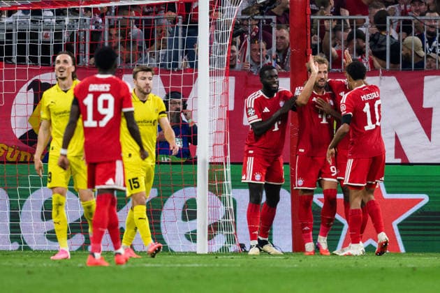260910 Harry Kane of Bayern München celebrates after scoring 2-0 during the UEFA Champions League football match between Bayern München and Bodo Glimt on September 10, 2026 in Munich. Photo: Marius Simensen BILDBYRAN COP 238 MM0073 bbeng football fotball fotboll soccer uefa champions league mesterligaen bodo glimt bayern münchen jubel Copyright: MARIUSxSIMENSEN BB260910BB822