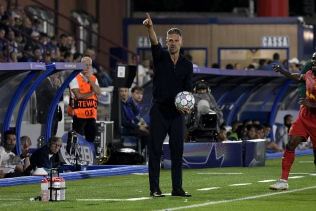 Foto IPP Paolo Bona Como 10 09 2026 UEFA Champions League di Calcio stagione 2026 2027 partita Como-Lipsia Nella fotoMartin Demichelis, allenatore del Lipsia Italy Photo Press Worldwide Copyright italy Italy ITALY  Copyright: xR4924_italyphotopressx