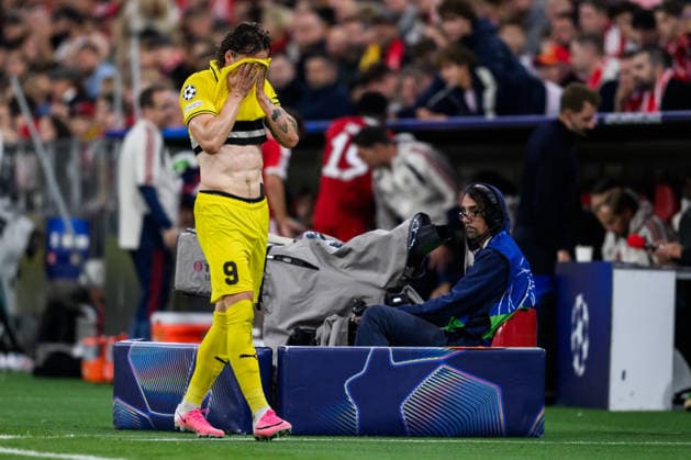260910 Andreas Helmersen of Bodo Glimt looks dejected during the UEFA Champions League football match between Bayern München and Bodo Glimt on September 10, 2026 in Munich. Photo: Marius Simensen BILDBYRAN COP 238 MM0073 bbeng football fotball fotboll soccer uefa champions league mesterligaen bodo glimt bayern münchen depp Copyright: MARIUSxSIMENSEN BB260910BB895