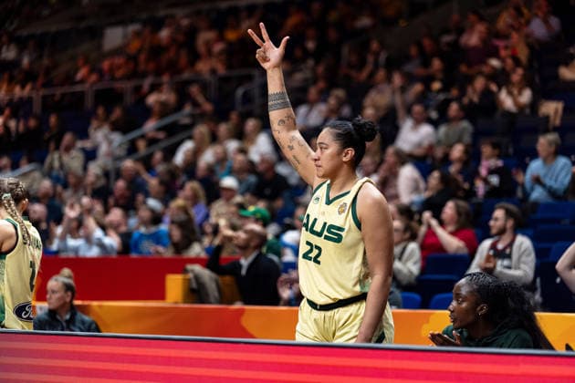 Zitina Aokuso (Australien, 22) jubelt Jubel, GER, Australien vs. Spanien, Basketball, FIBA Women s World Cup 2026, Viertelfinale, 10.09.2026 GER, Australien vs. Spanien, Basketball, FIBA Women s World Cup 2026, Viertelfinale, 10.09.2026 Berlin Copyright: xEibner-Pressefoto MaxxVincenx EP_MVN