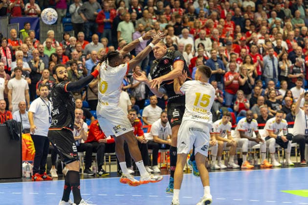 KASSEL, GERMANY - SEPTEMBER 10: Dainis Kristoppans (MT Melsungen, 10) after throwing the ball during the EHF Champions League, match between MT Melsungen vs. HC Vardar 1961 at Rothenbach-Halle on September 10, 2026 in Kassel, Germany. Hessen Germany Copyright: xBEAUTIFULxSPORTS Freudensteinx