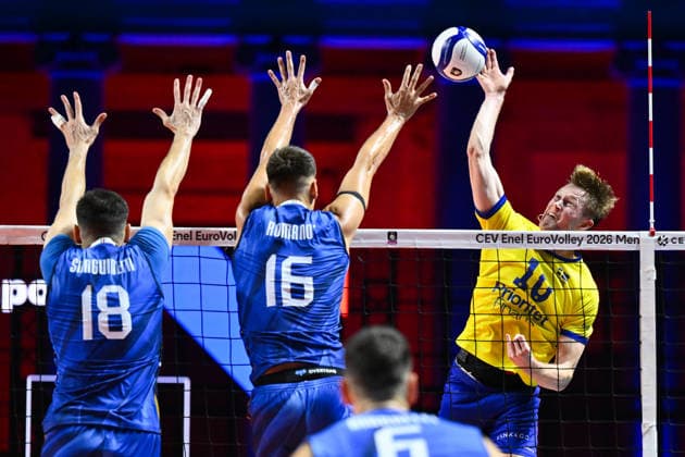260910 Hampus Ekstrand of Sweden during the CEV EuroVolley 2026 group stage volleyball match between Italy and Sweden on September 10, 2026 in Naples. Photo: Domenico Cippitelli BILDBYRAN COP 18 XY0128 volleyboll volleyball volleyboll-em italien sverige cev eurovolley 2026 italy sweden bbeng em Copyright: DomenicoxCippitelli BB260910BB901