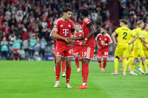 Jubel zum Tor zum 3:0 durch Alphonso Davies (FC Bayern Muenchen, 19), Aleksandar Pavlovic (FC Bayern Muenchen, 45) jubelt mit, GER, FC Bayern Muenchen vs. FK Bodo Glimt, Fussball, UEFA Champions League, Liga-Phase, 1. Spieltag, Saison 2026 2027, 10.09.2026, GER, FC Bayern Muenchen vs. FK Bodo Glimt, Fussball, UEFA Champions League, Liga-Phase, 1. Spieltag, Saison 2026 2027, 10.09.2026 Muenchen Copyright: xEibner-Pressefoto JennixMaulx EP_JML