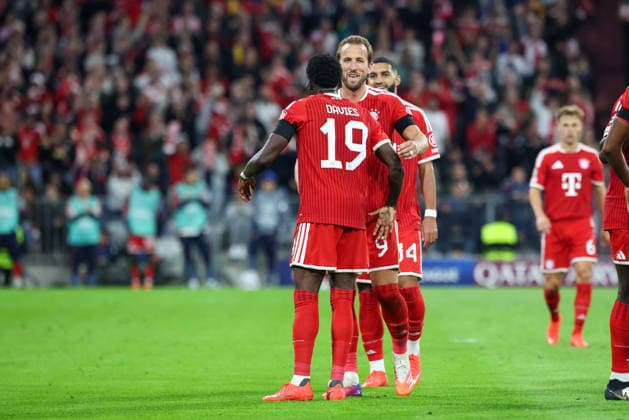 Jubel zum Tor zum 3:0 durch Alphonso Davies (FC Bayern Muenchen, 19), Harry Kane (FC Bayern Muenchen, 09) jubelt mit, GER, FC Bayern Muenchen vs. FK Bodo Glimt, Fussball, UEFA Champions League, Liga-Phase, 1. Spieltag, Saison 2026 2027, 10.09.2026, GER, FC Bayern Muenchen vs. FK Bodo Glimt, Fussball, UEFA Champions League, Liga-Phase, 1. Spieltag, Saison 2026 2027, 10.09.2026 Muenchen Copyright: xEibner-Pressefoto JennixMaulx EP_JML