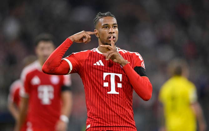 TOR zum 4:0 Michael Olise FC Bayern Muenchen FCB (17) Torjubel Gestik Geste FC Bayern Muenchen FCB vs Bodoe Glimt 10.09.2026 DFL REGULATIONS PROHIBIT ANY USE OF PHOTOGRAPHS AS IMAGE SEQUENCES AND OR QUASI-VIDEO FC Bayern Muenchen FCB vs Bodoe Glimt