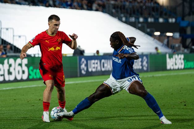 Fussball, Italien: UEFA Champions League, 1. Spieltag: Como 1907 vs. RB Leipzig, Donnerstag, 10.09.2026 (Stadio Giuseppe Sinigaglia, Como); Brajan Gruda (10, RB Leipzig), Moise Kean (90, Como 1907) Copyright: xValentinxDomgjonix