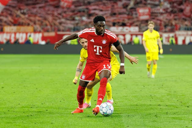 Alphonso Davies (19, FC Bayern München) beim Spiel zwischen FC Bayern München v FK Bodo Glimt, Fussball, Herren, UEFA Champions League, 2026 2027, 1.Spieltag am 10.09.2026 in München, Allianz Arena. Bayern Deutschland