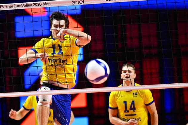 260910 Patrik Johansson of Sweden during the CEV EuroVolley 2026 group stage volleyball match between Italy and Sweden on September 10, 2026 in Naples. Photo: Domenico Cippitelli BILDBYRAN COP 18 XY0128 volleyboll volleyball volleyboll-em italien sverige cev eurovolley 2026 italy sweden bbeng em Copyright: DomenicoxCippitelli BB260910BB938