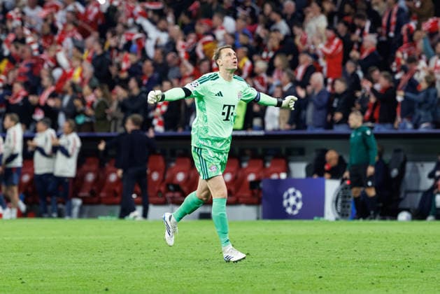 Manuel Neuer (1, FC Bayern München) Tor zum 3 : 0 beim Spiel zwischen FC Bayern München v FK Bodo Glimt, Fussball, Herren, UEFA Champions League, 2026 2027, 1.Spieltag am 10.09.2026 in München, Allianz Arena. Bayern Deutschland