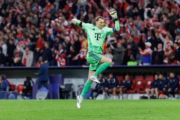 Manuel Neuer (1, FC Bayern München) Tor zum 3 : 0 beim Spiel zwischen FC Bayern München v FK Bodo Glimt, Fussball, Herren, UEFA Champions League, 2026 2027, 1.Spieltag am 10.09.2026 in München, Allianz Arena. Bayern Deutschland
