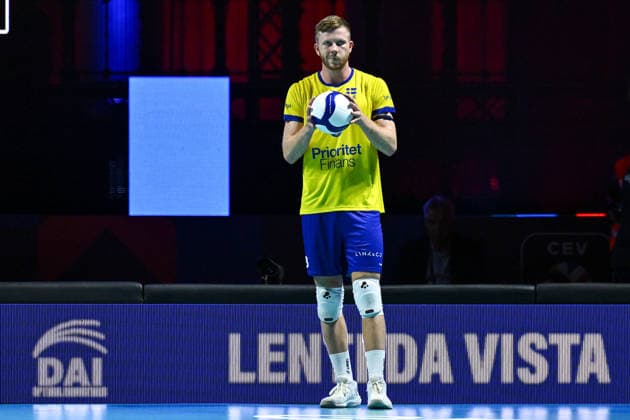 260910 Alfred Brink of Sweden during the CEV EuroVolley 2026 group stage volleyball match between Italy and Sweden on September 10, 2026 in Naples. Photo: Domenico Cippitelli BILDBYRAN COP 18 XY0128 volleyboll volleyball volleyboll-em italien sverige cev eurovolley 2026 italy sweden bbeng em Copyright: DomenicoxCippitelli BB260910BB944