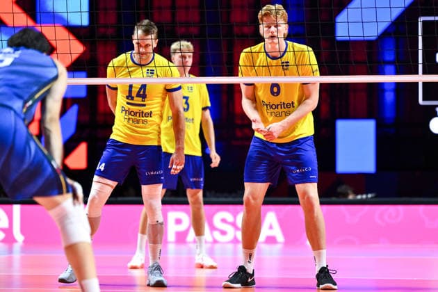 260910 Jacob Link and Jacob Ekman of Sweden during the CEV EuroVolley 2026 group stage volleyball match between Italy and Sweden on September 10, 2026 in Naples. Photo: Domenico Cippitelli BILDBYRAN COP 18 XY0128 volleyboll volleyball volleyboll-em italien sverige cev eurovolley 2026 italy sweden bbeng em Copyright: DomenicoxCippitelli BB260910BB945