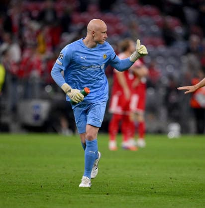 FUSSBALL CHAMPIONS LEAGUE SAISON 2026 2027 Vorrunde 1. Spieltag 10.09.2026 FC Bayern Muenchen - FK Bodoe Glimt Torwart Julian Faye Lund (FK Bodoe Glimt)