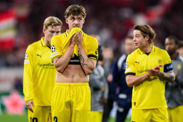 260910 Villads Nielsen of Bodo Glimt looks dejected after the UEFA Champions League football match between Bayern München and Bodo Glimt on September 10, 2026 in Munich. Photo: Marius Simensen BILDBYRAN COP 238 MM0073 bbeng football fotball fotboll soccer uefa champions league mesterligaen bodo glimt bayern münchen depp Copyright: MARIUSxSIMENSEN BB260910BB973