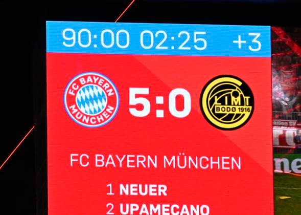10.09.2026, Fussball UEFA Championsleague 2026 2027: 1.Spieltag, FC Bayern München - FK Bodo Glimt, in der Allianz-Arena München, 5:0