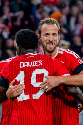 UEFA Champions League, 1. Spieltag, FC Bayern München vs. Bodo Glimt am 10.09.2026 Tor zum 3:0 durch Alphonso Davies hier mit Alphonso Davies Harry Kane Copyright: xBahhoxKarax