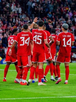 UEFA Champions League, 1. Spieltag, FC Bayern München vs. Bodo Glimt am 10.09.2026 Tor zum 3:0 durch Alphonso Davies hier mit Alphonso Davies Harry Kane Saibari Aleksandar Pavlovic Luis Diaz Copyright: xBahhoxKarax