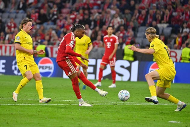 Tor Michael OLISE (Bayern Muenchen) zum 5-0,Aktion,Torschuss ,Strafraumszene. Fussball Champions League,Saison 2026 27, Ligaphase FC Bayern Muenchen -Bodoe Glimt 5-0 am 10.09.2026.