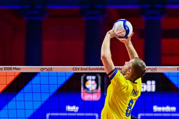 260910 Alfred Brink of Sweden during the CEV EuroVolley 2026 group stage volleyball match between Italy and Sweden on September 10, 2026 in Naples. Photo: Domenico Cippitelli BILDBYRAN COP 18 XY0128 volleyboll volleyball volleyboll-em italien sverige cev eurovolley 2026 italy sweden bbeng em Copyright: DomenicoxCippitelli BB260910ZD002