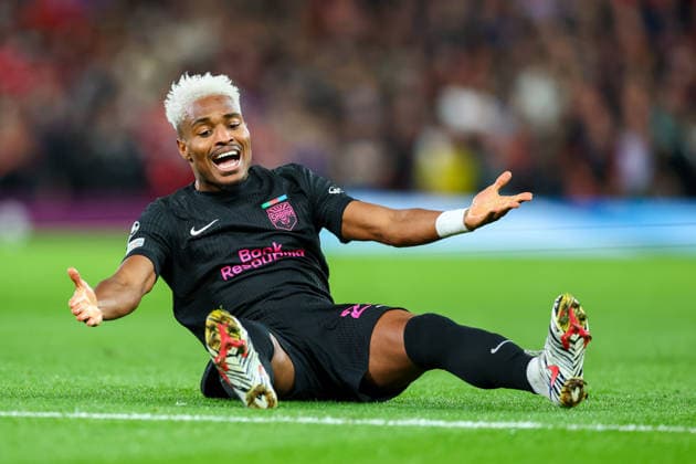 RECORD DATE NOT STATED 10th September 2026; Old Trafford, Manchester, England; UEFA Champions League Football, Manchester United, ManU versus Sabah; Joy-Lance Mickels of Sabah FK complains that he has been fouled RogerxEvans