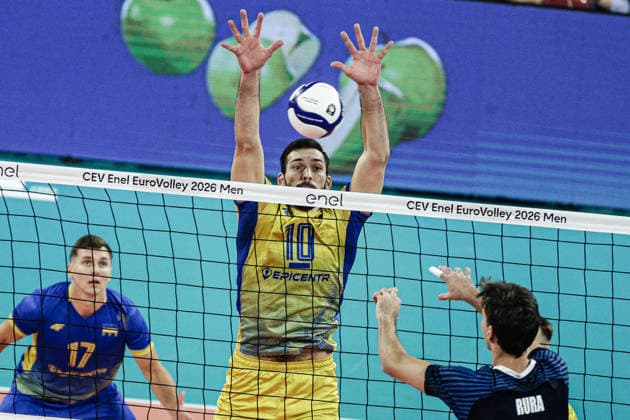 VOLLEYBALL - CEV Eurovolley Men - Pool Phase - Israel - Ukraine Photo by IPA ABACAPRESS.COM88363254 - Ukraine s Yurii Semeniuk in action during the CEV Enel Eurovolley 2026 pool phase match between Israel and Ukraine at Arena 8888 in Sofia, Bulgaria, on September 10, 2026 Sofia Bulgaria  Copyright: xIPAxSport ABACAx