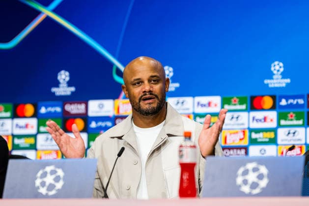 260910 Head coach Vincent Kompany of Bayern München at a press conference, PK, Pressekonferenz after the UEFA Champions League football match between Bayern München and Bodo Glimt on September 10, 2026 in Munich. Photo: Marius Simensen BILDBYRAN COP 238 MM0073 bayern münchen bbeng bodo glimt football fotball fotboll mesterligaen soccer uefa champions league Copyright: MARIUSxSIMENSEN BB260910ZY001