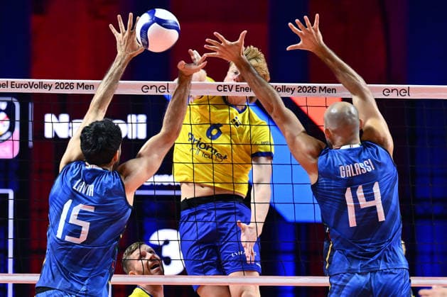 Dc Napoli 10 09 2026 - Campionato Europeo Pallavolo maschile Italia-Svezia foto Domenico Cippitelli Image nella foto: Jacob Ekman 