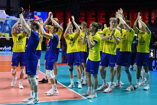 Dc Napoli 10 09 2026 - Campionato Europeo Pallavolo maschile Italia-Svezia foto Domenico Cippitelli Image nella foto: Svezia 