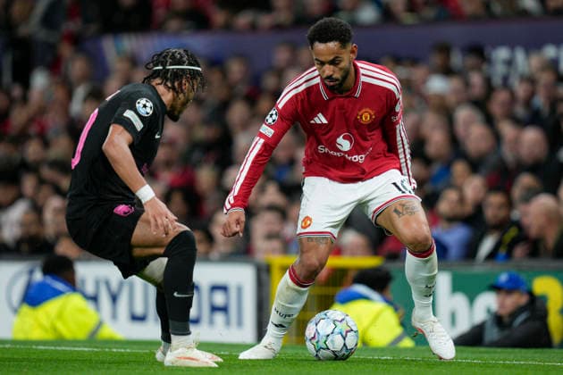 Manchester United, ManU v Sabah FK, UEFA Champions League Matheus Cunha of Manchester United under pressure from Akim Zedadka of Sabah during the Manchester United v Sabah FK UEFA Champions League 1st Round match at Old Trafford, Manchester, England on 10 September 2026 Credit: Steve Flynn Every Second Media Editorial use only. All images are copyright Every Second Media Limited. No images may be reproduced without prior permission. Copyright: xIMAGO EveryxSecondxMediax ESM-2151-0185 StevexFlynnx xEveryxSecondxMediax